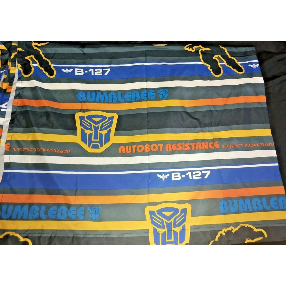 Transformers Bumblebee Twin Flat Sheet Hasbro Autobot Resistance Blue Yellow